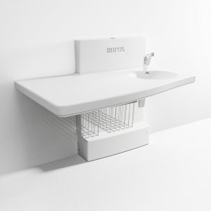 Skötbord Maxi 2, golvmodell m. vask, 130x80/60 cm