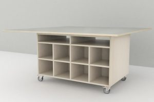 Multibord m laminat & vridbar, utfällbar bordsskiva