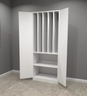 Förvaringsskåp med lodräta fack